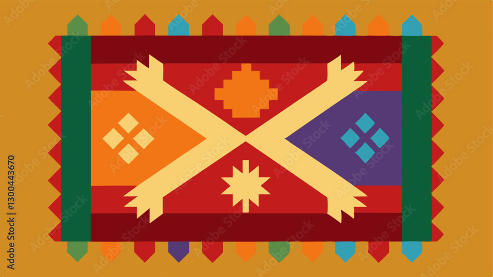 Poster threading tapestry a tapestry woven with different colors and patterns each ing a different culture 