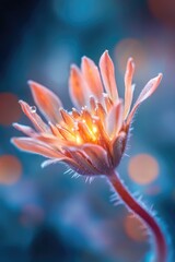 A blurred background surrounds this beautiful flower in close-up