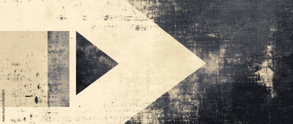 Poster abstract grunge geometric background featuring monochrome arrows and triangles for digital design pr