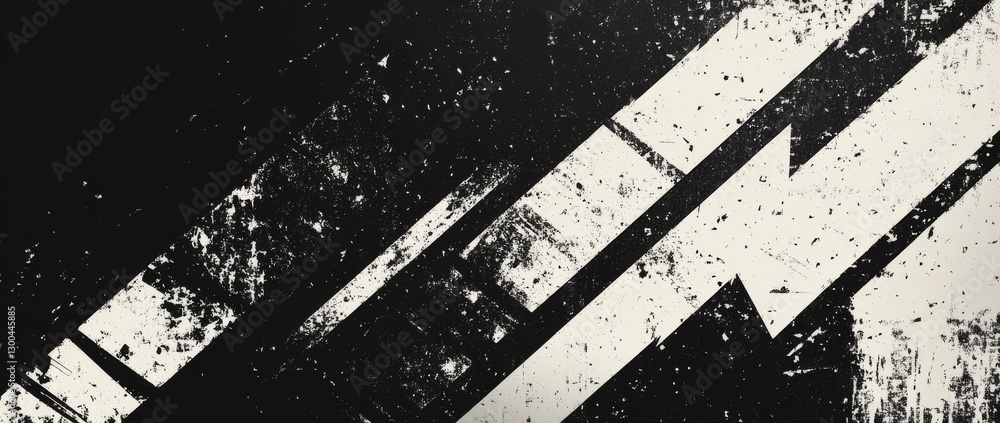 Poster abstract grunge geometric background featuring monochrome arrows and triangles for digital design pr