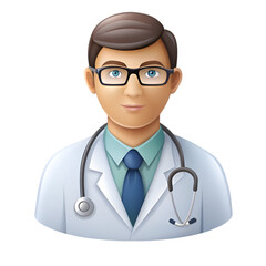 Fototapeta premium Doctor with stethoscope cartoon icon on white background