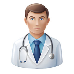 Fototapeta premium Doctor with stethoscope cartoon icon on white background