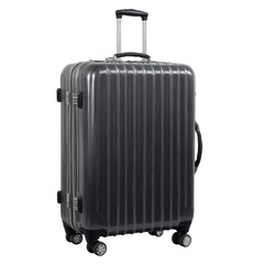 Fototapeta premium Stylish black travel suitcase isolated on a transparent background