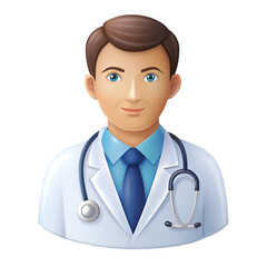 Fototapeta premium Doctor with stethoscope cartoon icon on white background