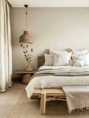 This is a minimalist shot of a bedroom interior