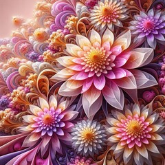Obraz premium Fractal Web3 Flowers 