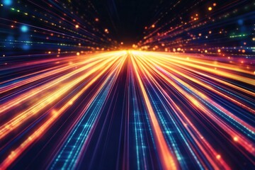 Obraz premium Abstract image of a colorful light trail