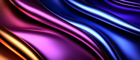 Obraz premium Abstract Colorful Silk Fabric Drapes Swirling Design