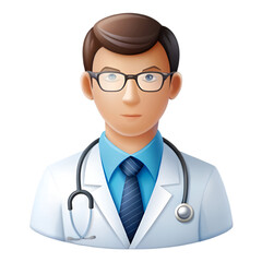 Fototapeta premium Doctor with stethoscope cartoon icon on white background