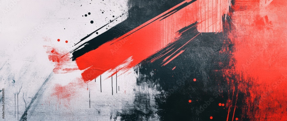 Poster dynamic abstract red and black brush strokes create a modern artistic expression suitable for variou