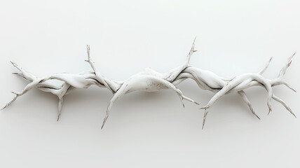 branch of thorns on a white background