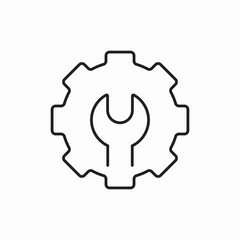 Gear wrench repair icon vector sign