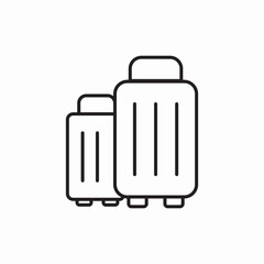 Luggage travel bag icon vector sign