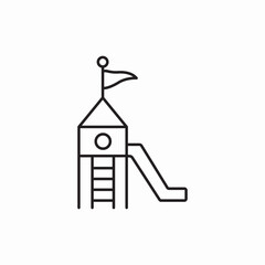Playground slide recreation icon vector sign