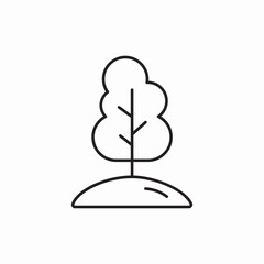 Single tree nature icon vector sign