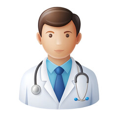 Fototapeta premium Doctor with stethoscope cartoon icon on white background