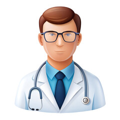 Fototapeta premium Doctor with stethoscope cartoon icon on white background