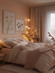 Cozy Bedroom Presents a Warm and Well Lit Room for Sleeping