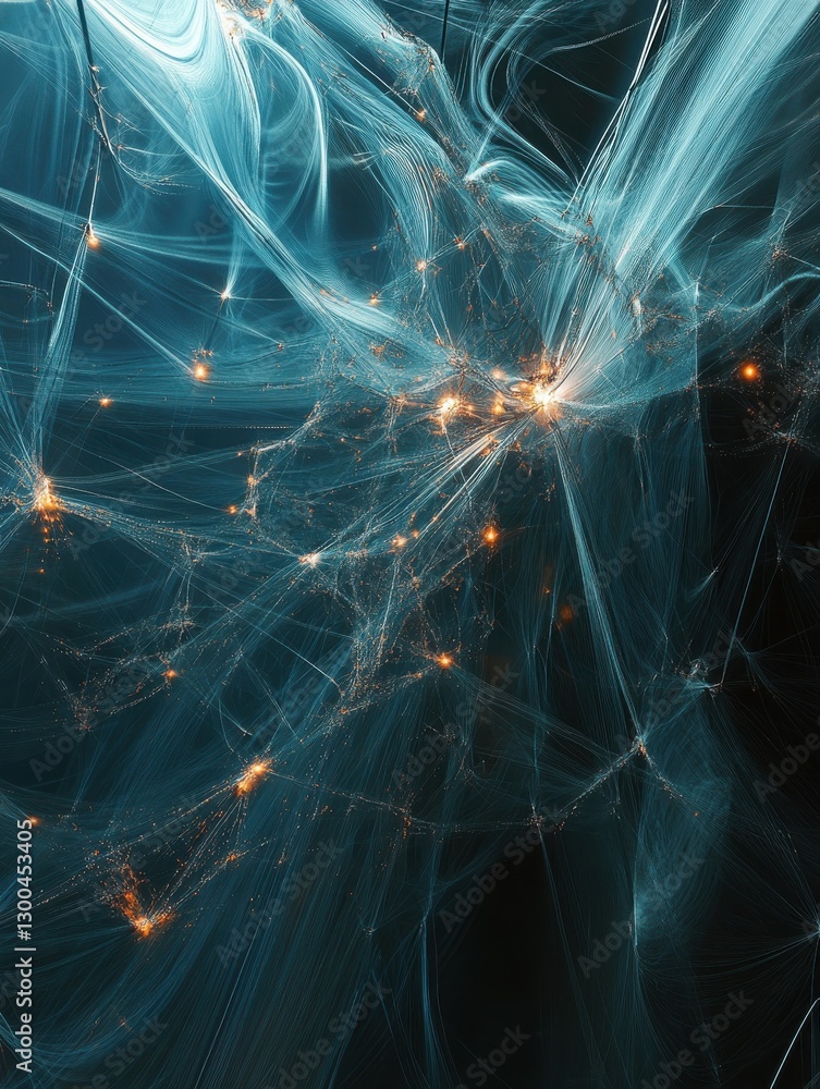 Poster abstract network of business data points.