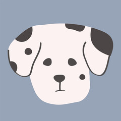 おしゃれなダルメシアンの顔のイラスト　手描き　イラストレーション