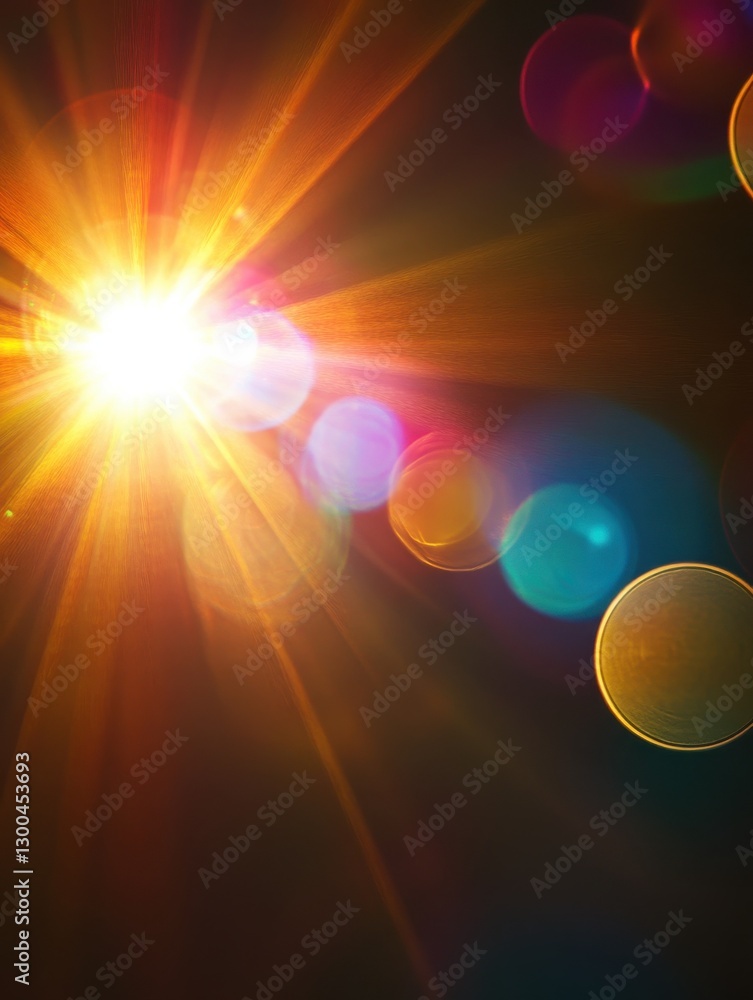 Aufkleber prism light leak texture for photo overlay and effect. lens flare in abstract background. bokeh effe