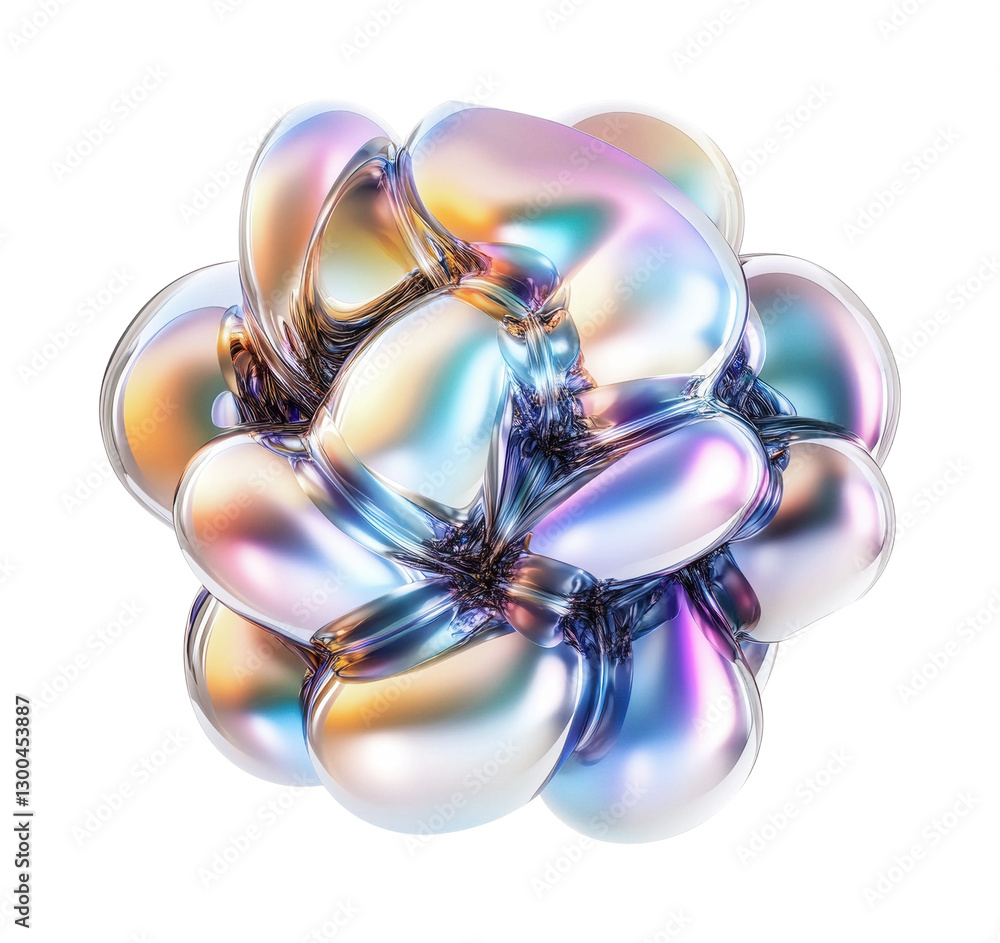 Poster abstract design featuring a colorful and reflective cluster shape suitable for modern art displays a