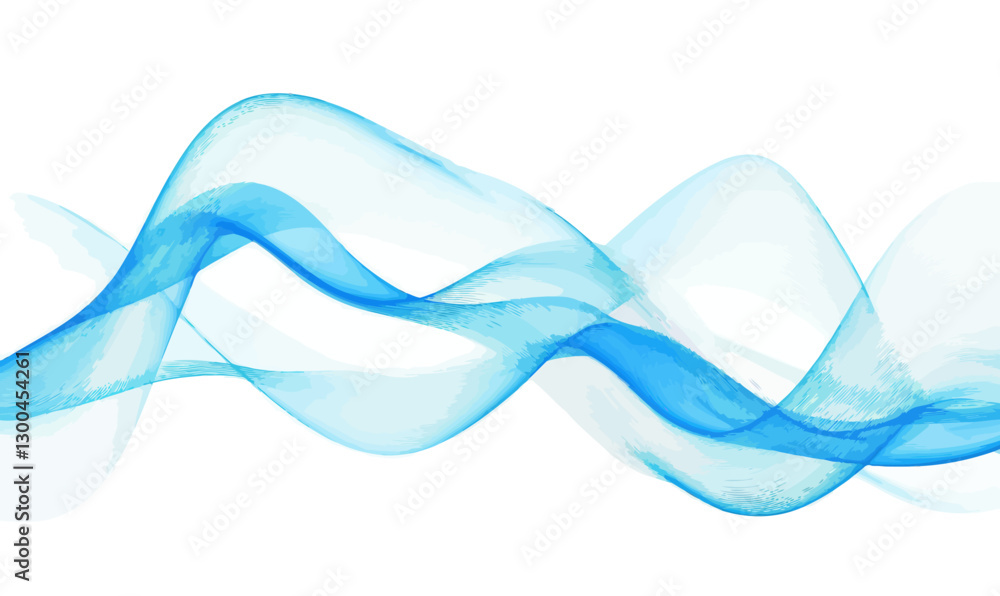 Poster abstract blue wave lines minimalist digital frequency equalizer vector background