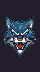 Fototapeta premium Fierce Wildcat Head Vector Illustration for T-Shirt Graphics and Logo Design