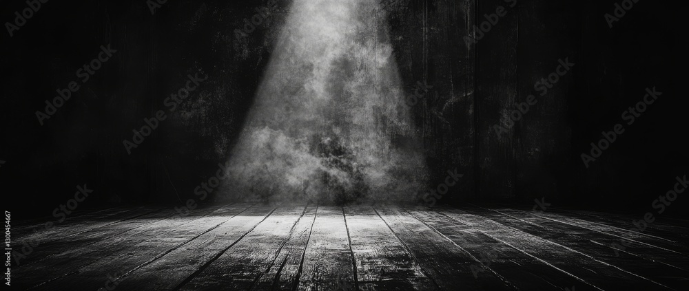 Poster a beam of white light shines from the upper right corner, casting a bright spotlight in an otherwise
