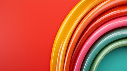 Obraz premium Colorful Arcs Abstract Rainbow Design Background