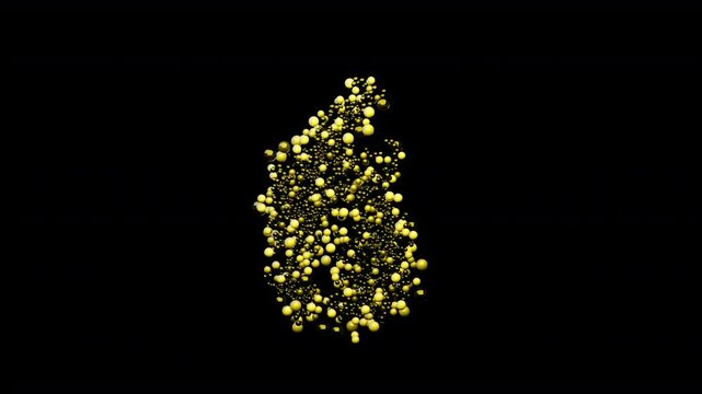 Yellow Bubble Numbers Countdowns on alpha Channel 