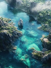 Aerial View of a Fantasy Landscape