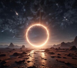 Glowing Celestial Scene with Sparkling Lights,  glowing lights,  sparkling stars,  space