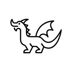Fototapeta premium Animated dragon character with wings in minimalist style