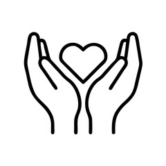 Obraz premium Hands holding heart symbol in minimalistic design