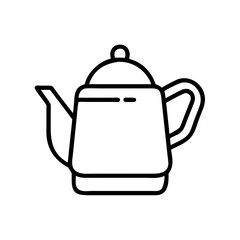 Teapot illustration in minimal style on white background