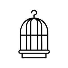 Birdcage illustration in minimalist style