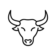 Fototapeta premium Bull head outline illustration on white background