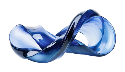 Elegant blue decorative piece showcasing fluid design concept for modern home decor and artistic display purposes, cut out