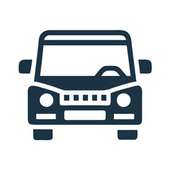 Obraz premium Front view of a dark vehicle