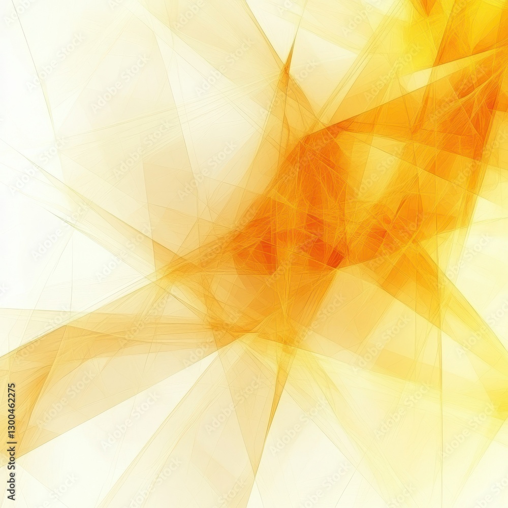 Aufkleber technology abstract fractal lines background with low poly pattern, yellow orange and white color.