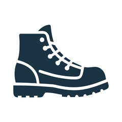 Hiking boot silhouette against white background