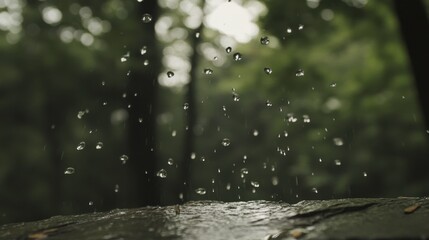 Water Dripping from Rock in Forest Macro Detail