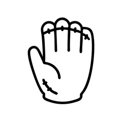 Baseball glove icon with stitches