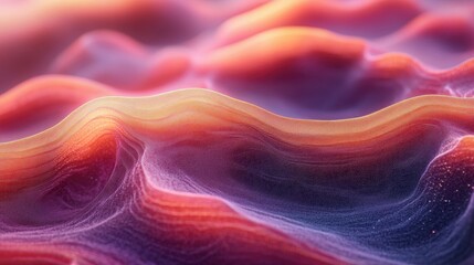 Obraz premium Abstract wavy colorful landscape, digital art, surreal, nature inspired