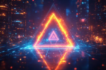 Explore a captivating abstract digital pattern with prominent triangles in this intriguing image. Perfect for graphic design and geometric art enthusiasts.