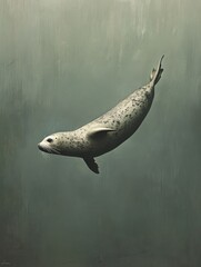 Obraz premium Aerial View: Seal Gracefully Swimming in Aquarium Pool