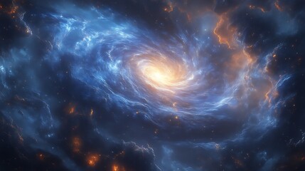 Swirling Galaxy Space, Clouds, Stars, Universe