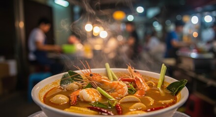 Steaming Tom Yum Soup: A Thai Culinary Delight