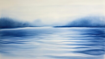 Obraz premium Tranquil water reflections, a serene painting of nature's beauty serene